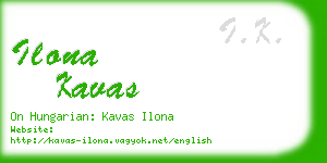 ilona kavas business card
